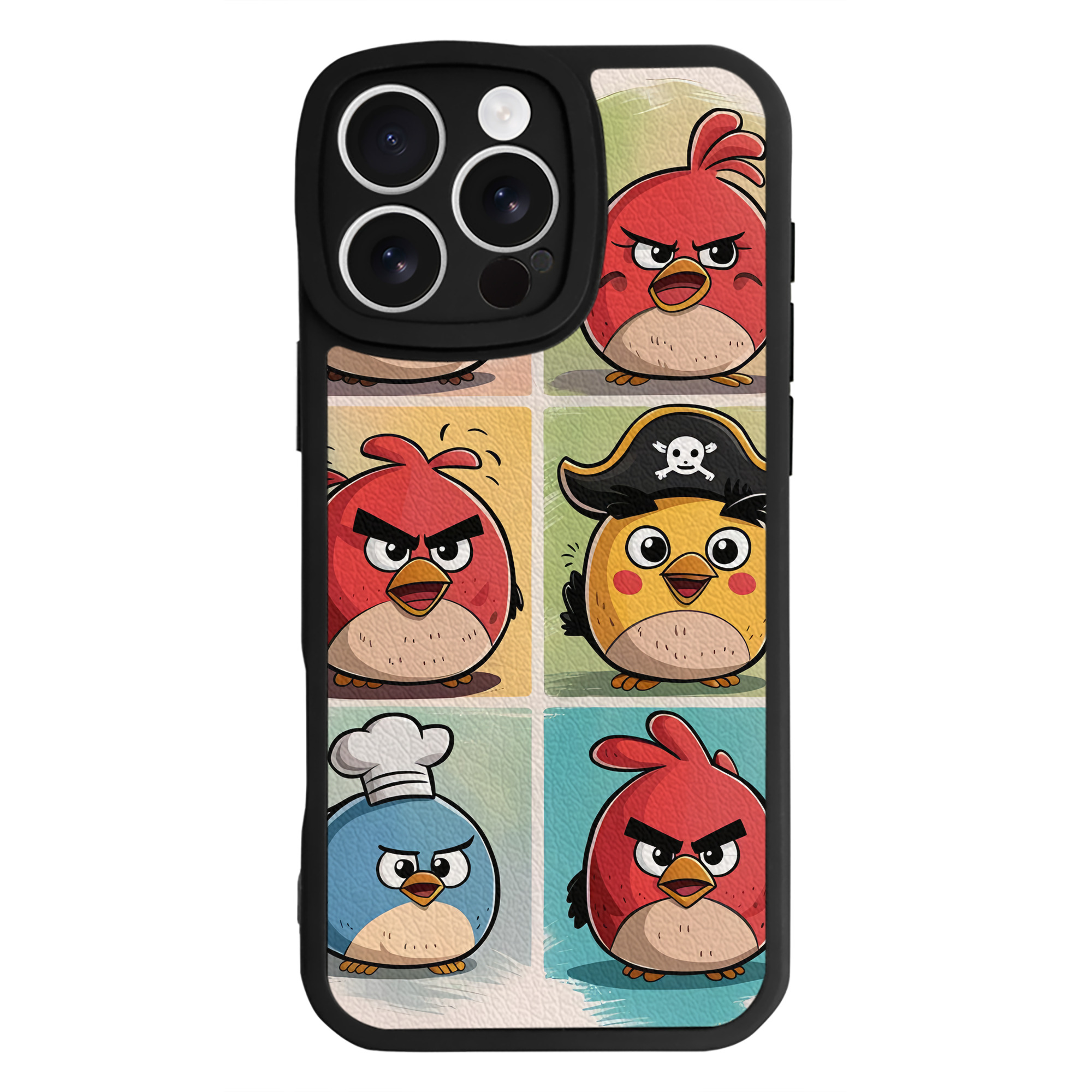 （画像用） Angry Birds アングリーバード 【iPhone 16シリーズ対応】シリコンスマホケース（レザー調） 材質：シリコン